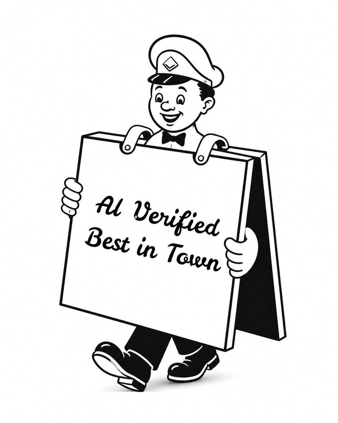Sandwich Board AI mascot
